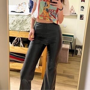 Medium, Zara, black leather pants